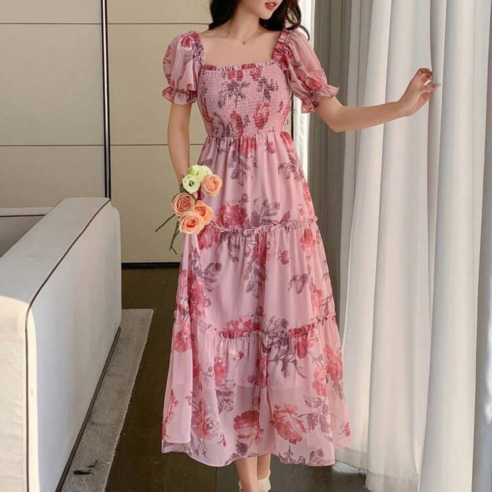 Floral Pink Maxi Dress